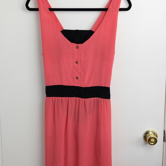 100% Silk Anthropologie Black Pink Cut-out Dress - Picture 6 of 10
